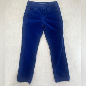 Lands' End Women's Vibrant Cobalt Blue Mid Rise Straight Leg Corduroy Pants